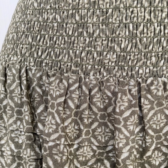 Ralph Lauren Ruffle Midi Skirt in Olive Green Print Stamp Floral French Motif - Picture 5 of 7